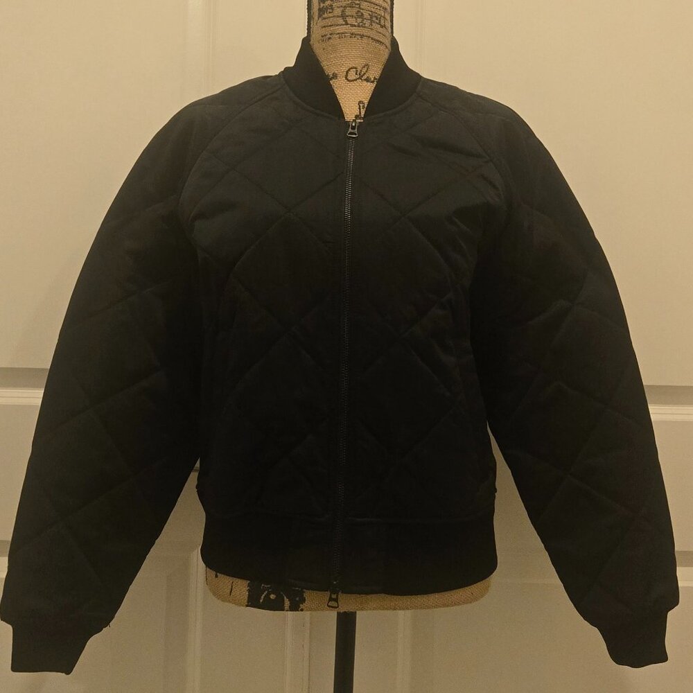 NWOT Aritzia Golden by Tna Women Med Classic Black Bomber Jacket